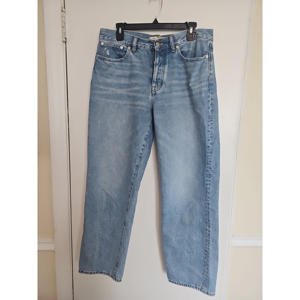 Madewell Women's Low Slung Straight Jeans Blue Denim Medium Wash Size 29